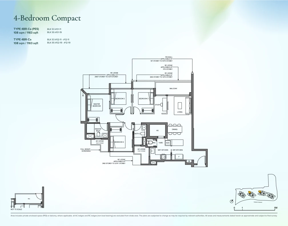 4-Bedroom Compact floor plan